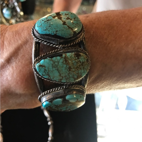 Sterling silver turquoise bracelet - Picture 2 of 4